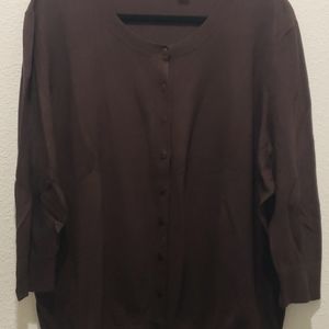 Brown button up cardigan size 3x